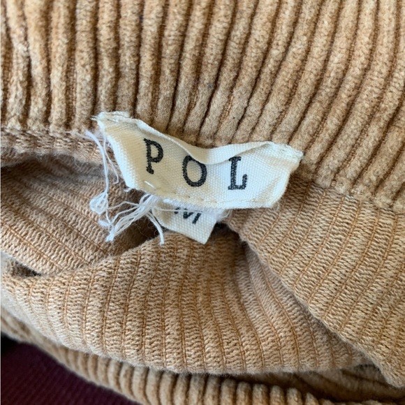 POL tan Rough Fringe Corduroy Jacket studded coat distressed boho coastal - Picture 11 of 11